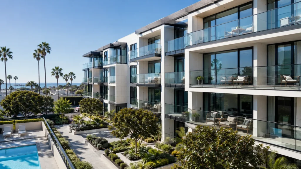 Modern apartment with pool and garden