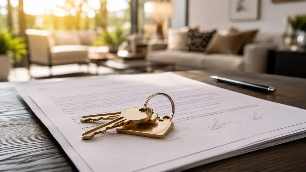 Signing the deal at home