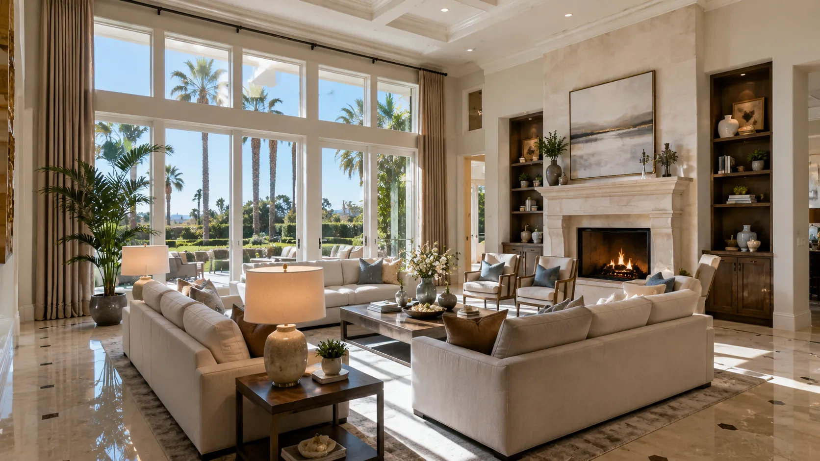 Elegant light-filled living room retreat
