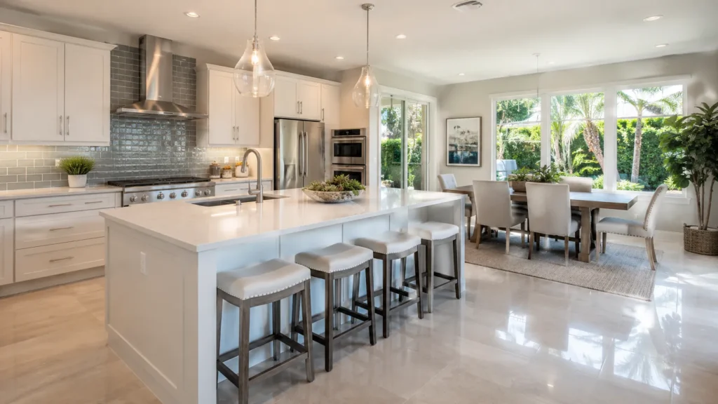 Bright and airy modern kitchen space
